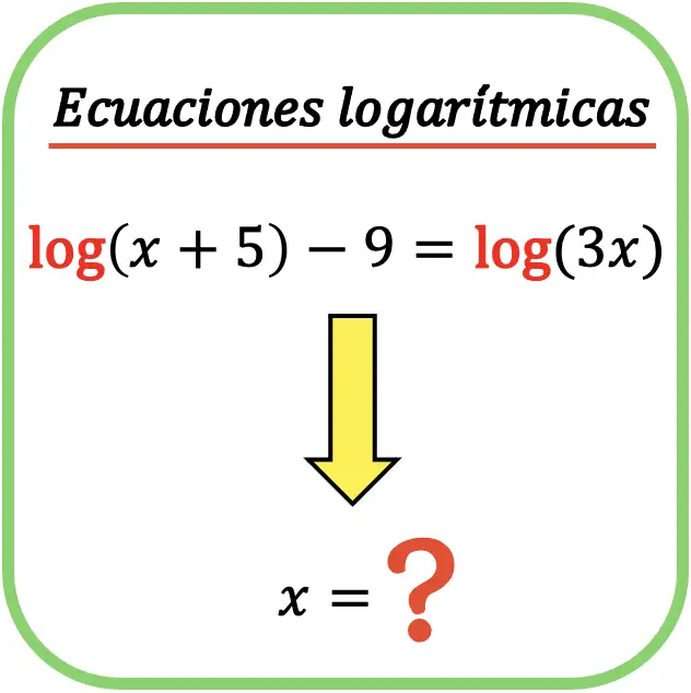 ecuaciones logaritmicas o ecuaciones con logaritmos