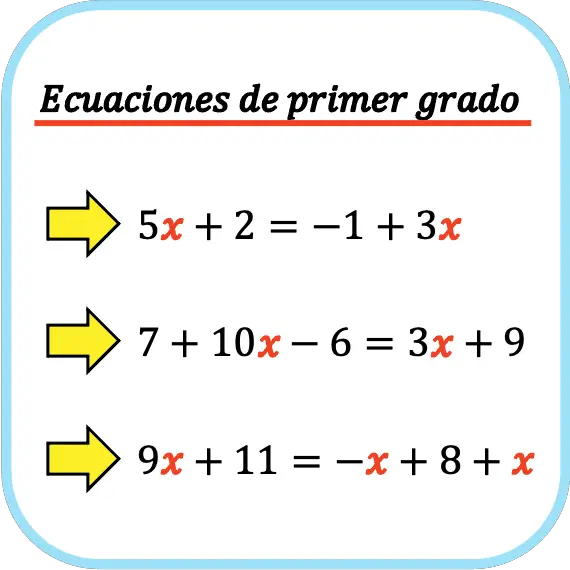 ecuaciones de primer grado